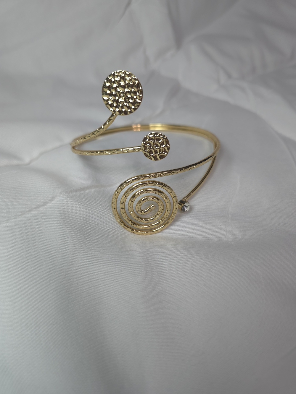 Gold Spiral Open Cuff Bracelet - Women Jewelry